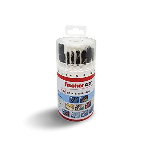 fischer Juego de 18 brocas para taladro surtido de pared, madera, metal, SDX/HSS, 530667