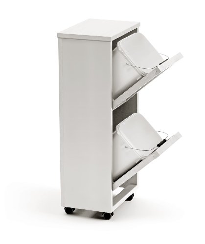 Arredamenti Italia 872 MADERA BLANCO Mueble Para Recogida Selectiva De Residuos en madera