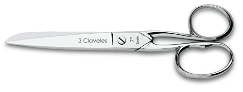 3 Claveles Tijera de Modista de Acero de Carbono, Plateado, 17,5 cm - 7