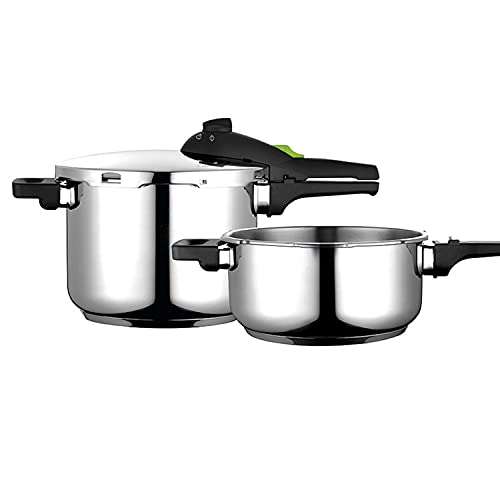 Fagor Rapid Xpress Olla a Presión 6 + 4 Litros, Inducción, Express Super Rápida, Acero Inox. 18/10, Todo Tipo Cocinas, Fondo Termo Difusor, 2 Niveles de Presión, 5 Sistemas de Seguridad