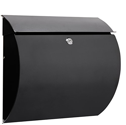 ARREGUI Aura E5404 Buzón Exterior de Acero, Tamaño L (Revistas, Sobres C4), Gran Capacidad, Buzón de Correo Grande, Buzón de Pared Moderno, Antilluvia, Fácil de Instalar, Negro