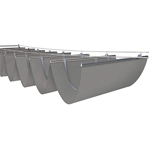 Vela De Sombra, Toldo De Pérgola De Olas Extensible, Toldo De Techo Cortina Corredera Transpirable. Cobertura Permeable para Jardín Patio Plataforma (Color : Grey, Tamaño : 1x5m)