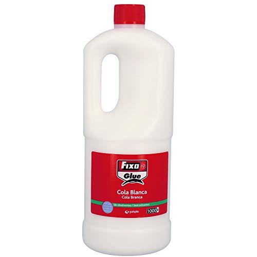 Fixo Glue | Cola Blanca Líquida Uso Escolar y Manualidades, 1Kg, Buena Adhesión en Múltiples Materiales