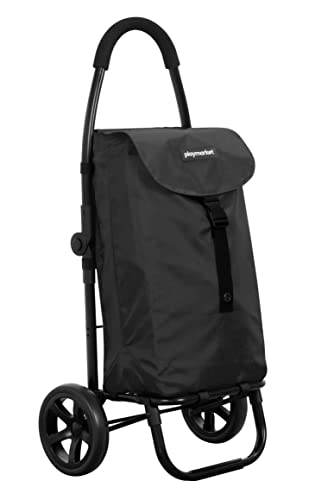 Playmarket Go Two Compact Carro de la Compra Plegable, Dos Ruedas, Color Negro