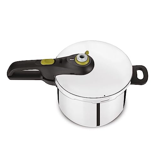 Tefal Olla a Presión Secure 5 Neo 6 L - Sin cestillo, con 5 Sistemas Seguridad, 2 Modos de Cocción, Indicador de Presión, Cierre y Apertura Fácil, Acero Inoxidable, Color Plateado