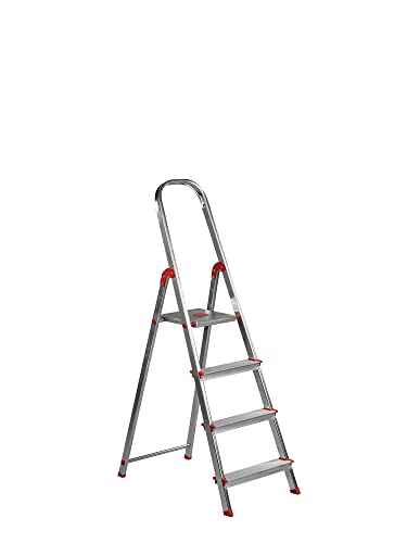 Escalera Aluminio Rolser Unica 4 Peldaños. Certificada según Norma Europea EN-131 para Uso doméstico y Profesional.