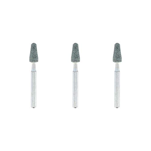 Dremel 84922 Juego de accesorios de piedras de amolar de carburo de silicio, 3 piedras para amolar, afilar y grabar en piedra, vidrio y metales no ferrosos (4,8 mm)