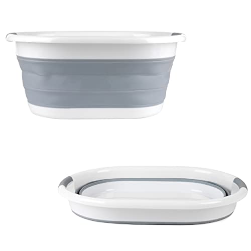 Beldray LA034816 Cesta Ovlada Para La Colada con Asas Duraderas, 37 litros, Plegable, Ligera, Para Guardar Pinzas, Transportar Ropa Sucia y Cargas Completas, Ahorrar Espacio, 62 x 45 x 27.5 cm, Gris