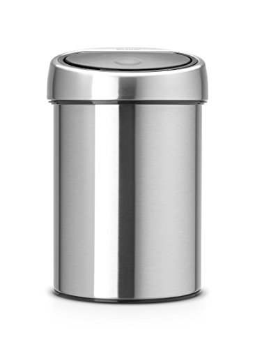 Brabantia Touch Bin - Cubo de Basura, 3L, Cubo Interior de plástico extraíble, Acero Mate