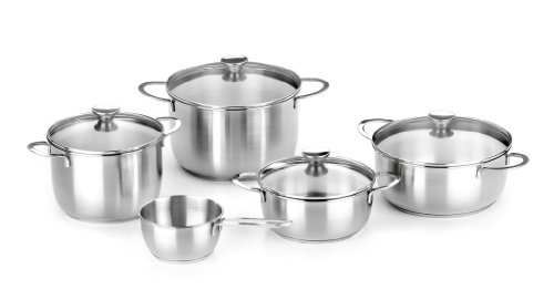 BRA Batería De Cocina 5 Piezas Watch, Acero Inoxidable AISI 304 18/10, Plata