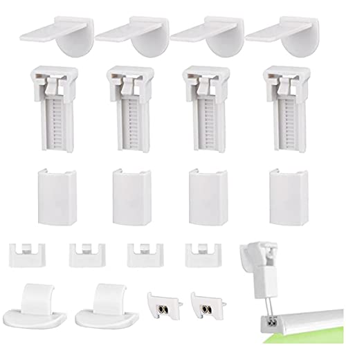 Amfrpar 4 Piezas Mecanismo Estor Enrollable Enrollables Juego de Persianas con 2 Piezas Tapones de 2 mm Klemmfix Soportes sin Taladrar Enrollables Accesorios para Persianas Repuestos para Estores
