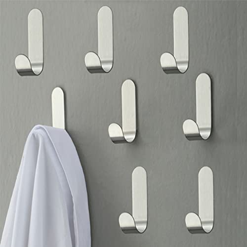 ANHORTS Ganchos Adhesivos para pared, 8 Piezas Colgadores pared Adhesivos, percha baño Sin Taladro, ganchos adhesivos para colgar, ganchos para toallas, Trapos, Albornoz, llaves (Plata)