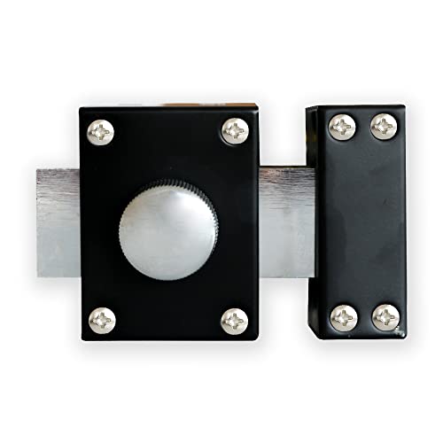 BTV | Cerrojo Con LLave para Puertas de Apertura Izquierda o Derecha | Cerradura Puerta Interior Fabricado en acero | Modelo Garnet acabado Negro