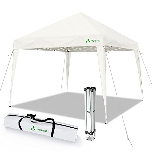VOUNOT Gazebo Plegable Cenador 3x3 m Pabellon de Jardin Pop Up, Blanco