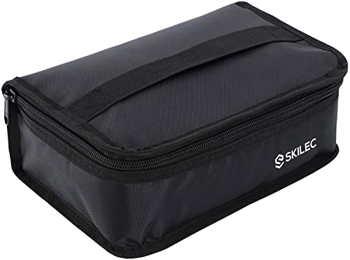 SKILEC Bolsa Termica Porta Alimentos - Nevera Termica para llevar Comida Nevera Portatil Pequeña - Bolsa Comida Trabajo Camping Playa - Bolsa Almuerzo, Bolsa Isotermica con Aislamiento Termico (Negro)
