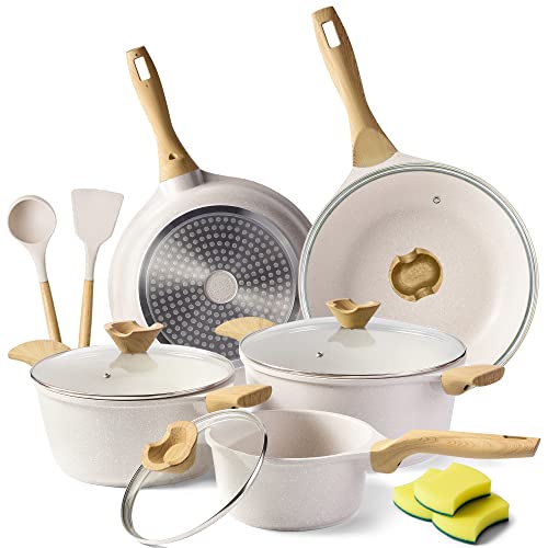 ilimiti Induccion Baterías de cocina Con tapa Granito Recubrimiento antiadherente Juego de ollas y sartenes Sin PFOA Traje de cocina Juego de utensilios para cazuela