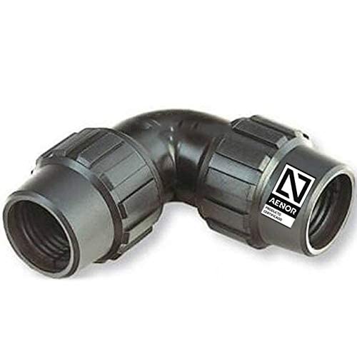 Suinga CODO igual POLIETILENO 25MM. Producto con certificado AENOR utilizado en tuberías PE 25 mm 3/4