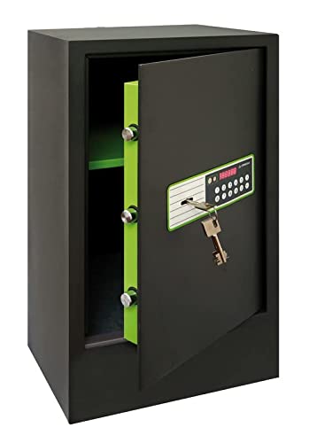 ARREGUI Supra 240090 Caja fuerte con llave y codigo | Caja de seguridad con Zócalo, apertura con teclado y con llave | Caja fuerte electronica para casa, doble seguridad | 62 x 35 x 36 cm | 62 L