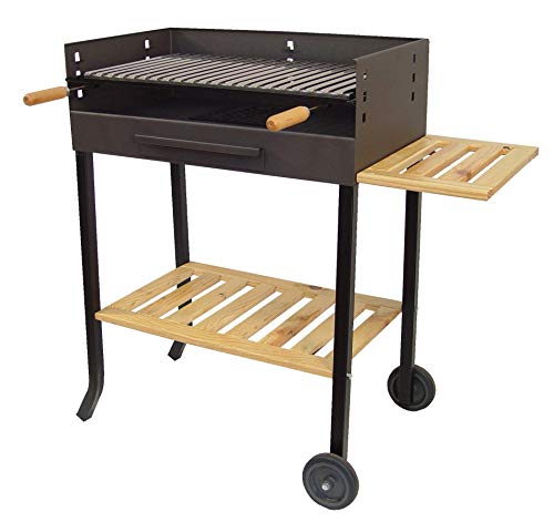 Imex El Zorro 71450 71450-Barbacoa con ruedas y parrilla inox, 88 x 68 x 40 cm, color negro, 88x68x40 cm