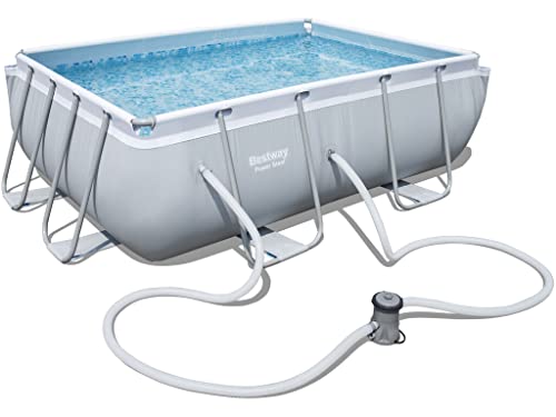 BESTWAY 56629C - Piscina Desmontable Tubular Power Steel 282x196x84 cm con Depuradora Cartucho 1.249 L/H