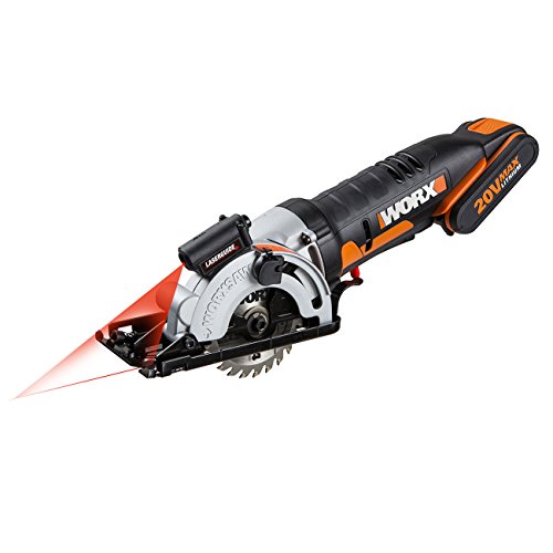 Sierra circular Worxsaw 20V Worx | WX523-1 batería 2Ah | Corte por inmersión, guía láser, compacta