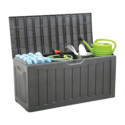 Orion91 Baúl Exterior de Resina Arcón Exterior para Jardín, Terraza o Balcón | Baúl Impermeable | Baúl para Objetos y Juguetes | 340 litros | 118x53x57cm