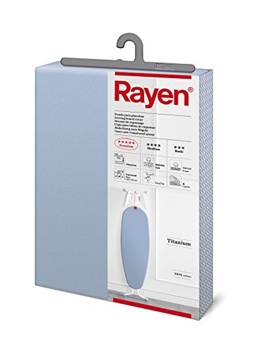 Rayen | Funda Tabla de Planchar Universal | Funda de Planchar Ajuste EasyClip | 4 capas: Espuma, Muletón, tejido 100% Algodón, Calidad Titanium | Gama Premium | Medida: 130x47 cm | Azul