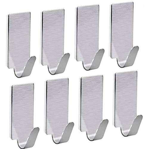 Ganchos Adhesivos para pared – 8 Colgadores de pared adhesivos – Colgador toalla baño, cuadros, trapos de cocina, llaves – Lote de 8 perchas adhesivas