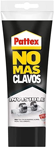 Pattex No Más Clavos Invisible, pegamento resistente transparente, pegamento extrafuerte para madera, metal y más, adhesivo de montaje instantáneo, 1 tubo x 200 g