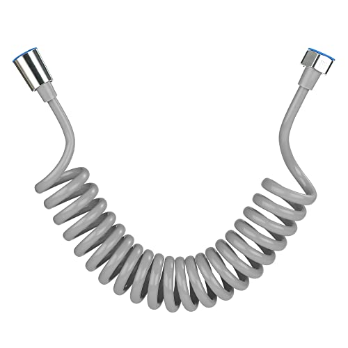 Manguera de Ducha, Flexo de Ducha de Resorte, Flexible Universal Tubería de Ducha de ABS,Manguera Telescópica para Grifos de Inodoros,Duchas de Mano y Bidés (3M Gris)