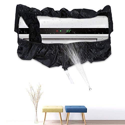 Cubierta para Limpieza del acondicionador de Aire, Protector de poliuretano del acondicionador de aire negro Limpiador de polvo con tubos de agua de 3M para acondicionador de aire 3P