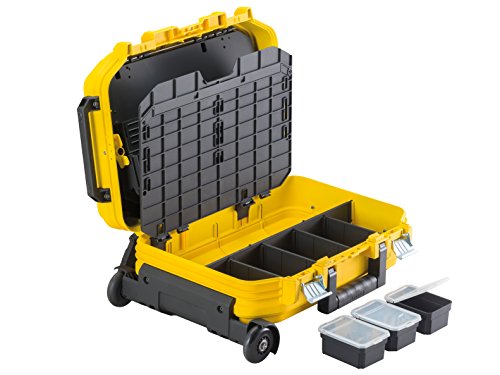 STANLEY FMST1-72383 FATMAX - Maleta para herramientas con ruedas, Divisores extraíbles, Estructura de acordeón, Asa ergonómica, Cierre metálico, Patas de soporte