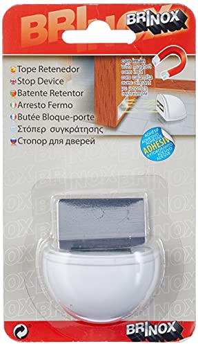 Brinox B78260B - Tope retenedor con imán, 4,8 x 3,3 x 2,5 cm, Color Blanco
