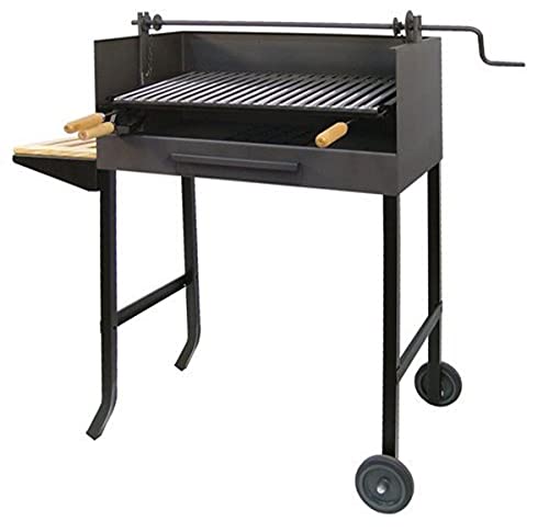 Imex El Zorro 71525 - Barbacoa con ruedas, elevador y parrilla inox, 72 x 40 x 100 cm, color negro
