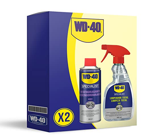 WD-40 Specialist Bike - Lote para Limpieza Total de Bicicleta con Desengrasante de Cadenas 500Ml + Limpiador Total 500Ml - Pack 2 Unidades