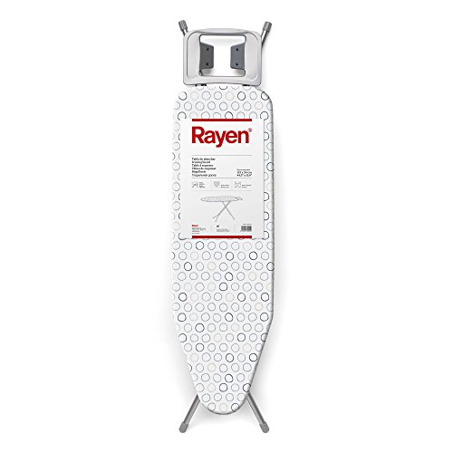 Rayen | Tabla de planchar | Gama Basic | Tablero de metal expandido | Funda algodón y poliéster | Tacos Patas antideslizantes de caucho | Medidas: 113x34x5.5 cm