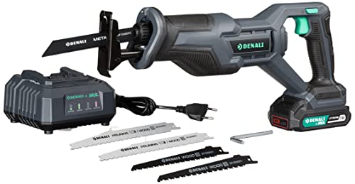 Marca Amazon Denali by SKIL - Juego de sierra de sable, de 18 V (20 V máx.), batería de litio de 2 Ah y cargador