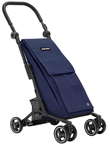 Playmarket Pocket Carro de la Compra con Plegado Compacto y Freno de Pie, Azul