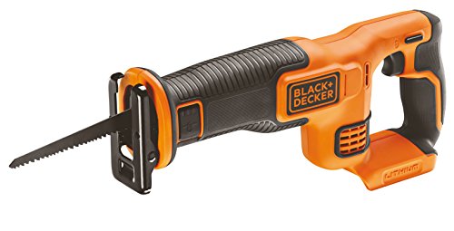 BLACK+DECKER BDCR18N-XJ - Sierra de sable a batería 18V, Recorrido 22mm, Sistema de muelle deslizante, 0 - 3.000 cpm, No incluye cargador ni batería