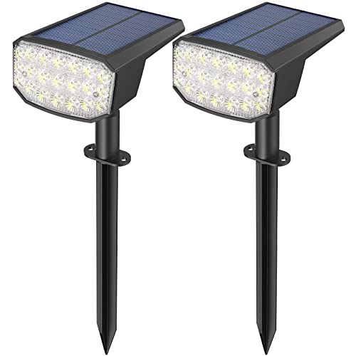 AOSTOK Luces Solares LED Exterior Jardin 21 LED, Impermeable IP67 Focos LED Exterior Solares 2000mAh luz solar exterior jardin para Patio, Caminos, Suelo, Terraza, Calzada, Piscina, Césped, Camping