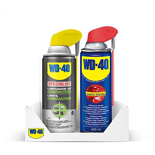 WD-40 - Lote Limpiador WD40 Doble Accion 400 Ml + Specialist Limpiador de Contactos 400ml - Pack 2 unidades