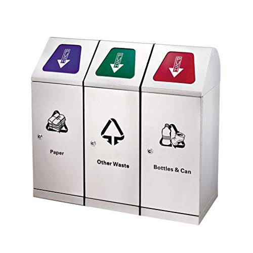 Cubos de Basura para Exterior Basura y Reciclaje Contenedores de reciclaje, Contenedor de basura combinado de varias categorías de acero inoxidable for exteriores, Contenedor de basura Mall Hotel Cubo