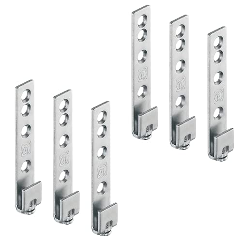 Gedotec suspensión gabinete metal cocina riel de pared gabinete de pared | Acero galvanizado | Capacidad carga soporte armario: 120 kg | 6 piezas - colgador muebles colgar riel atornillar