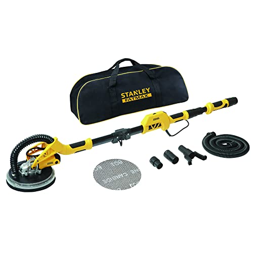 STANLEY FATMAX SFMEE500S-QS - Lijadora Eléctrica con cable, para paneles de yeso 750W, Ø225mm, 1700rpm, Anillo de Luz LED, Robusta y Ergonómica