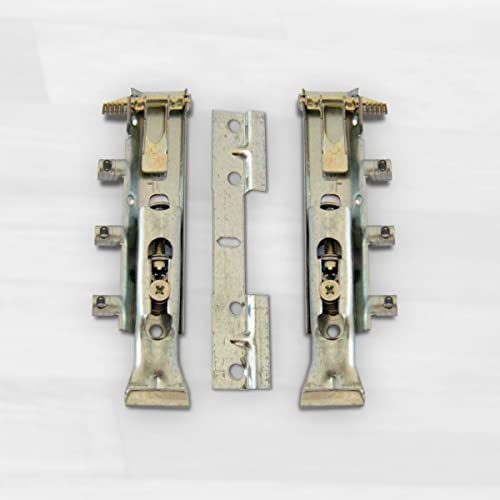 Pack de 2 Colgadores Ocultos - Anlcaje ideal para Muebles de Cocina y de Baño - Altura y Profundidad Ajustable - Metal - Medidas 15.9 x 7.6 x 3 cm - Harte