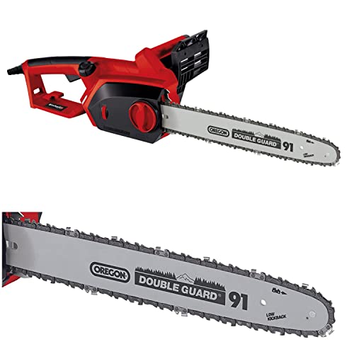 Einhell Motosierra eléctrica, GH-EC 1835, 1800 W, barra de corte robusta, cadena afilada, tensado y reemplazo sin herramientas, lubricación automática, engranajes metálicos, Negro, Rojo, Talla única
