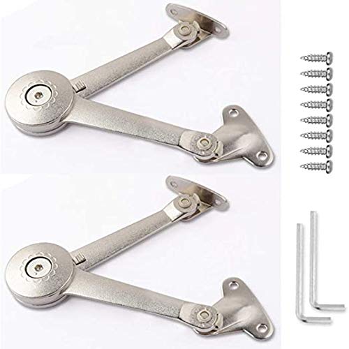 2 Piezas Bisagra de Soporte de Tapa Elevación Ajustable, Bisagras de Soporte de Tapa Aleación de Zinc, Bisagras de Soporte de Tapa, para Puerta de Armario de Cocina, Puerta de Armario