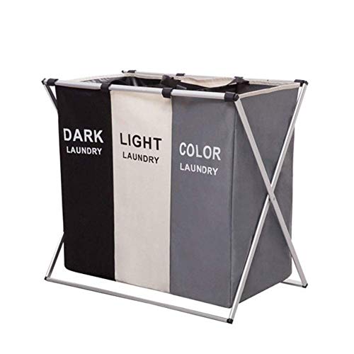 Cesta Plegable para la Colada 3 Compartimentos Cesta para Ropa Sucia Plegable