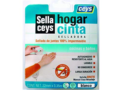 Ceys - Cinta selladora - Cocinas y baños - Autoadhesivo - 22 MM X 3.35 M