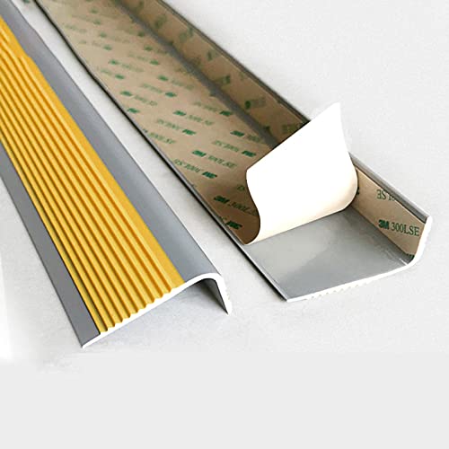 Tapajuntas suelo Embellecedor de borde de escalera, protector de goma en forma de L, tira de transición de borde antideslizante, tiras de decoración de esquina de escalera para el hogar, porche, escue